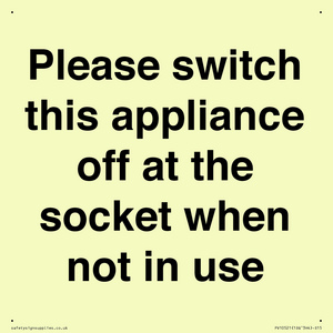 Please switch this appliance off at the socket when not in use